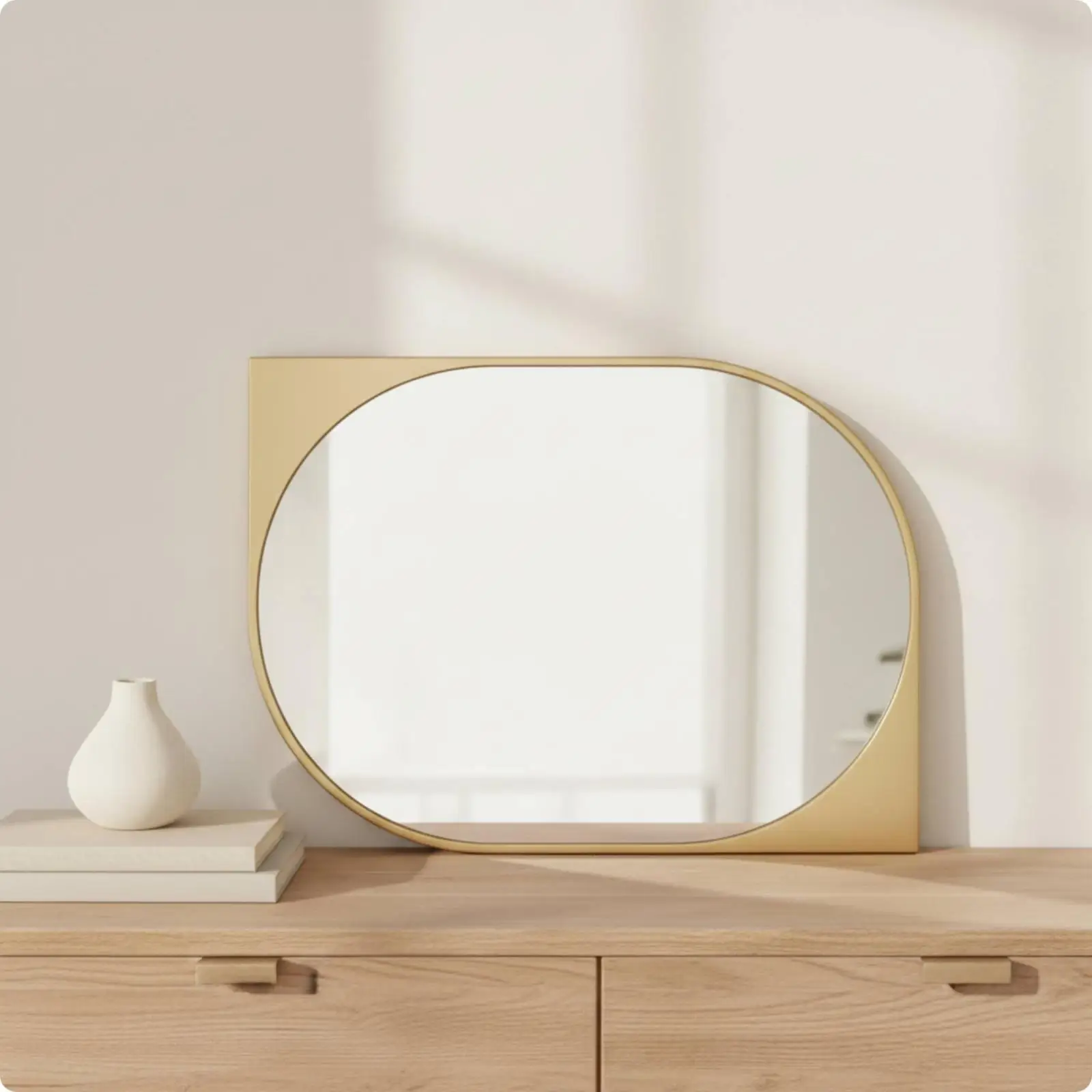 Asymmetric Gold Wall Mirror Irregular Shape Modern Decorative Mirror for Bedroom Hallway Wall Decor