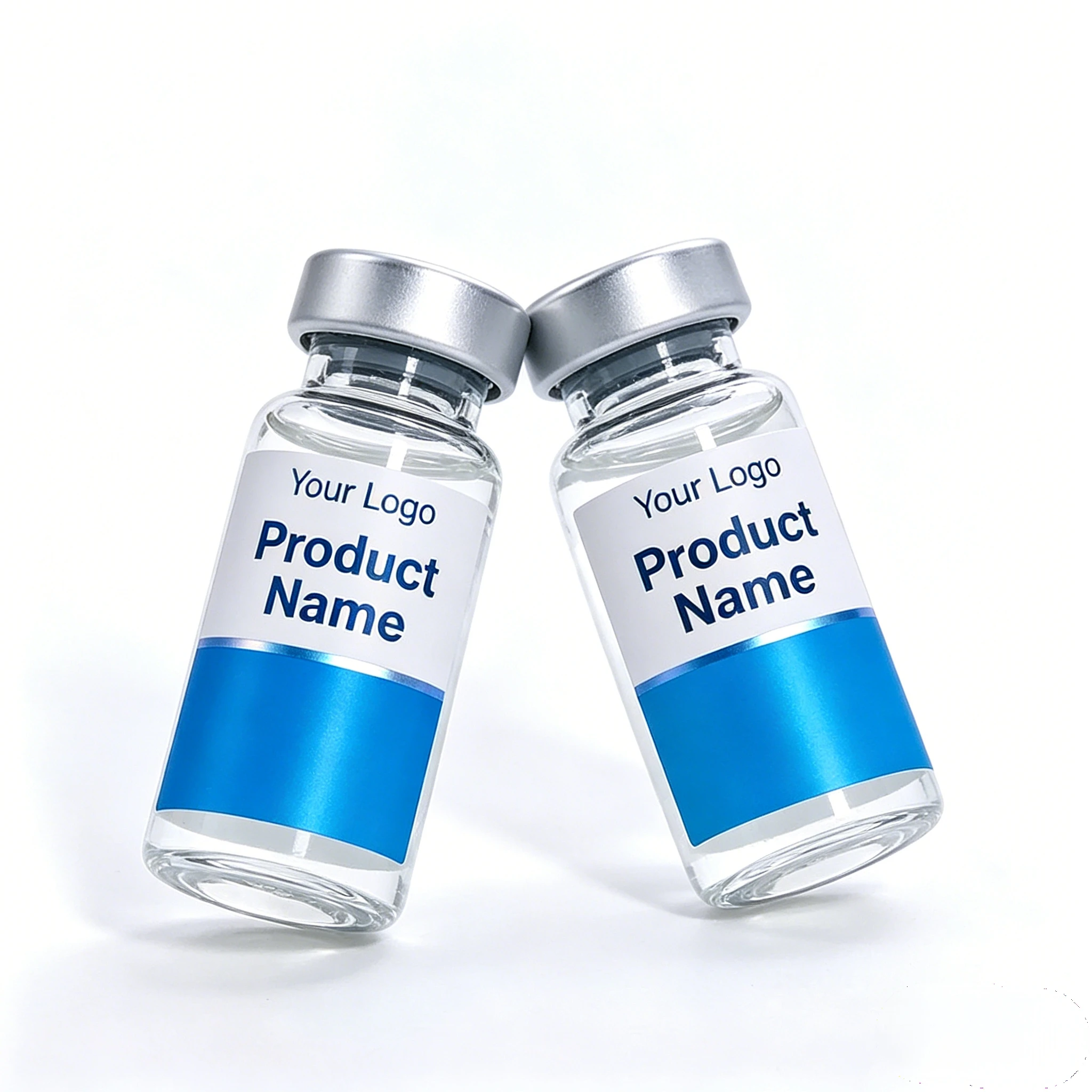 Wholesale Custom Private Label HD Waterproof Vinyl Stickers For 3ml 5ml 10ml Peptide Nutraceutical Supplement Vial Bottles