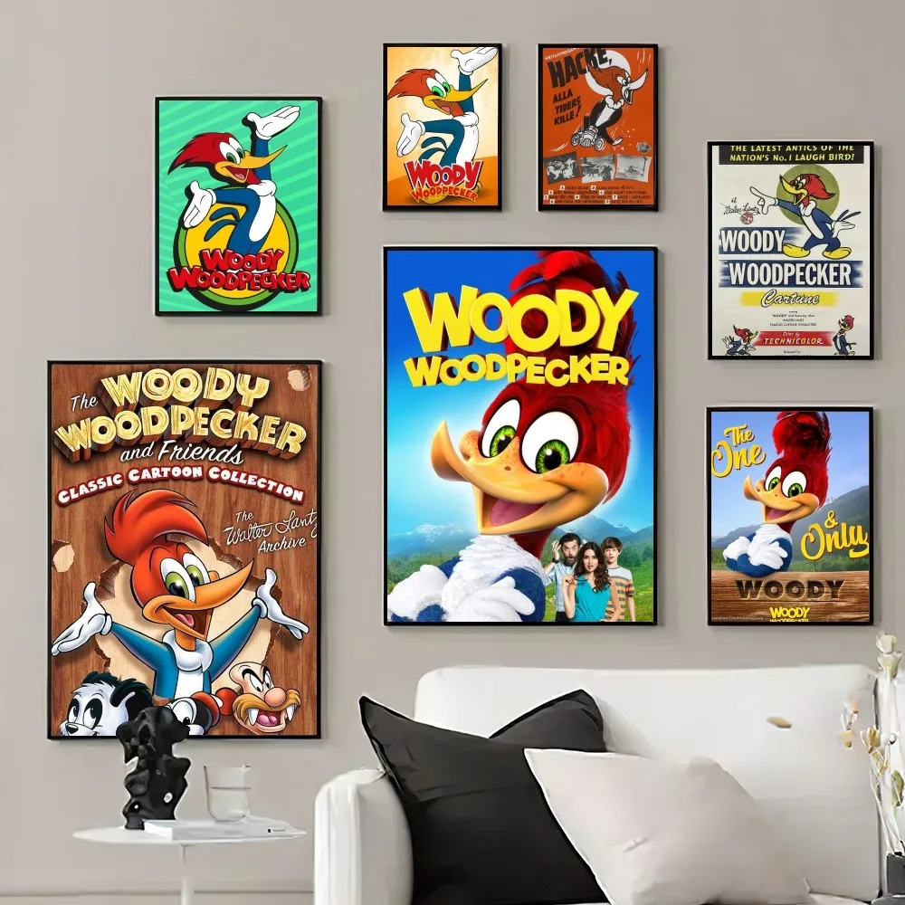 Cartoon the woody w-woodpecker  Poster Prints Wall Pictures Living Room Home Decoration Small