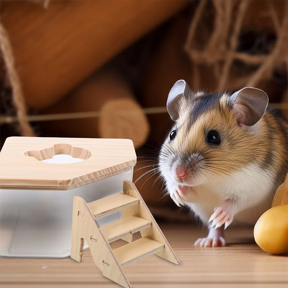 

1Set Hamster Sand Bath Box Large Transparent Dual Use Bathroom Toilet Easy Clean Dust Bath Accessories for Small Pets Hamsters