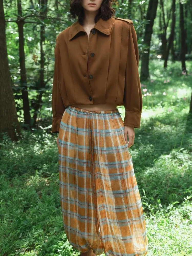 

European and American style 2025 autumn new products women's temperament versatile commuting pleated jacket