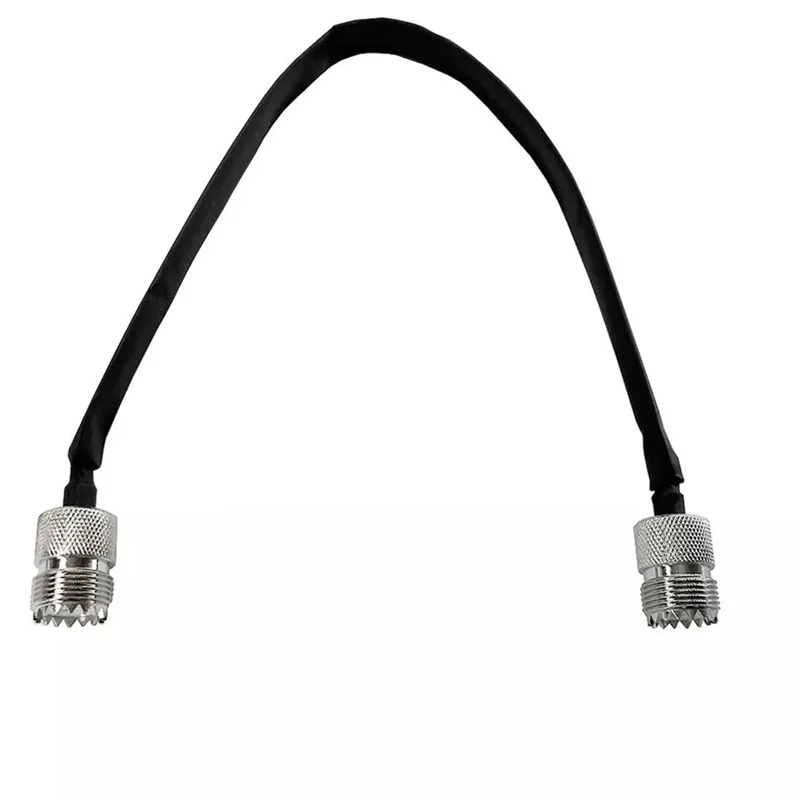HFES 2 แพ็ค 40 ซม.RF COAXIAL CABLE หน้าต่าง/ประตูผ่านสายแบน,SO239 UHF หญิง UHF หญิง,50 โอห์ม