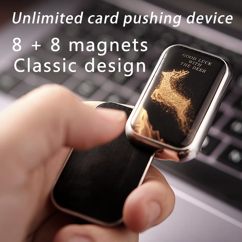 Magnetic metal infinite-position mechanical card-pushing fingertip toys fidget spinners EDC Everyday Carry stress-relieving toys