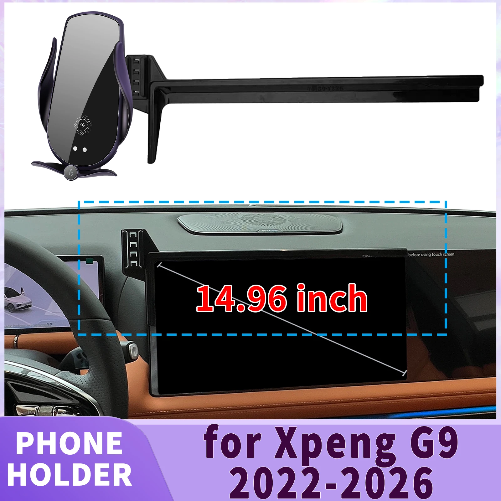 

fit for Xpeng G9 XiaoPeng 2022 2023 2024 2025 2026 Screen Base Phone Holder Mount ​​ Secure Clip Car​​ accessoires