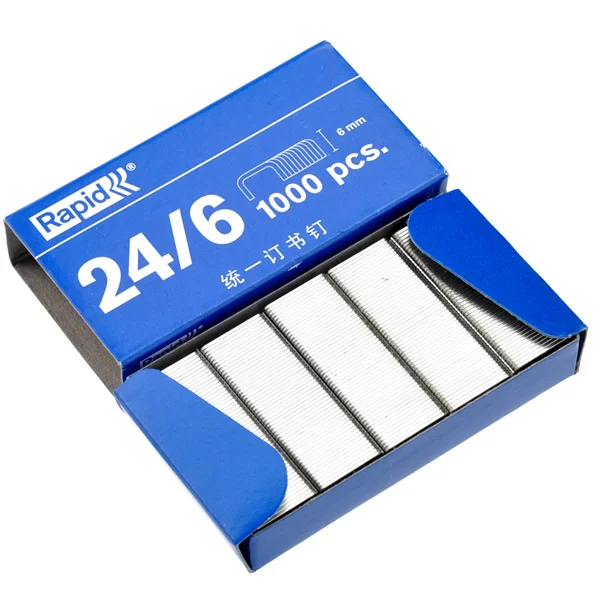 

1000 pcs 24/6 6Mm Galvanized Staples For Binding Machine Office School Stationery Fastener Heavy Duty Staple Set