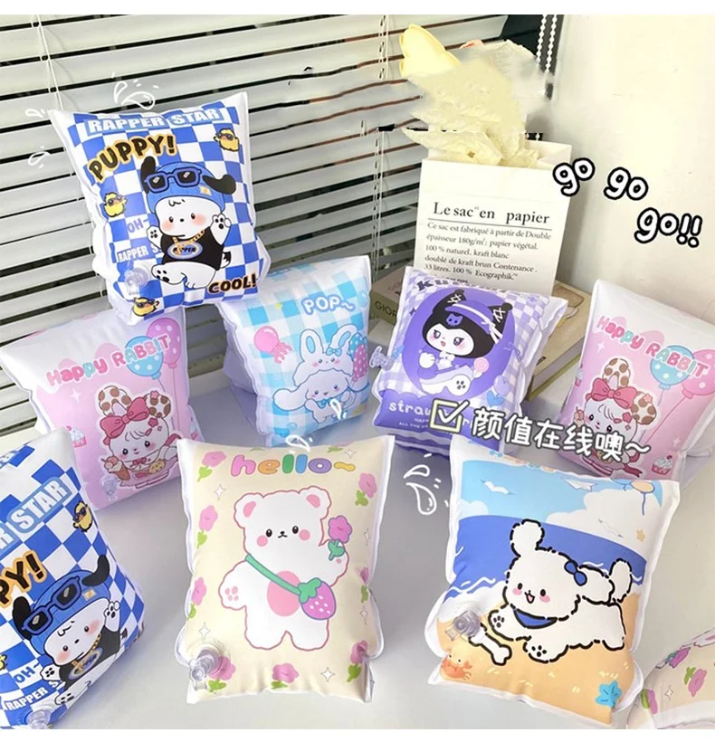 Sanrio Anime Kuromi rękaw do pływania Cartoon Cinnamoroll Pochacco pływanie dzieci niezbędny pomocniczy artefakt Kawaii prezent