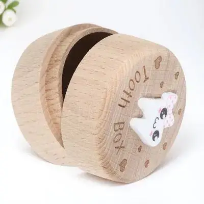 

Baby Teeth Box Wooden Toddler Storage Container First Tooth Saver Large Capacity Reliable Design Milestones