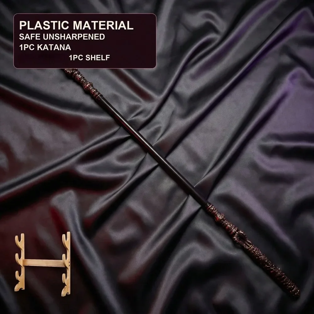 Monkey King 180cm 70in Long Staff Rod Plastic Katana Sword Sabre Blade Safe Unsharpened Decorative Cosplay Display Photo Prop