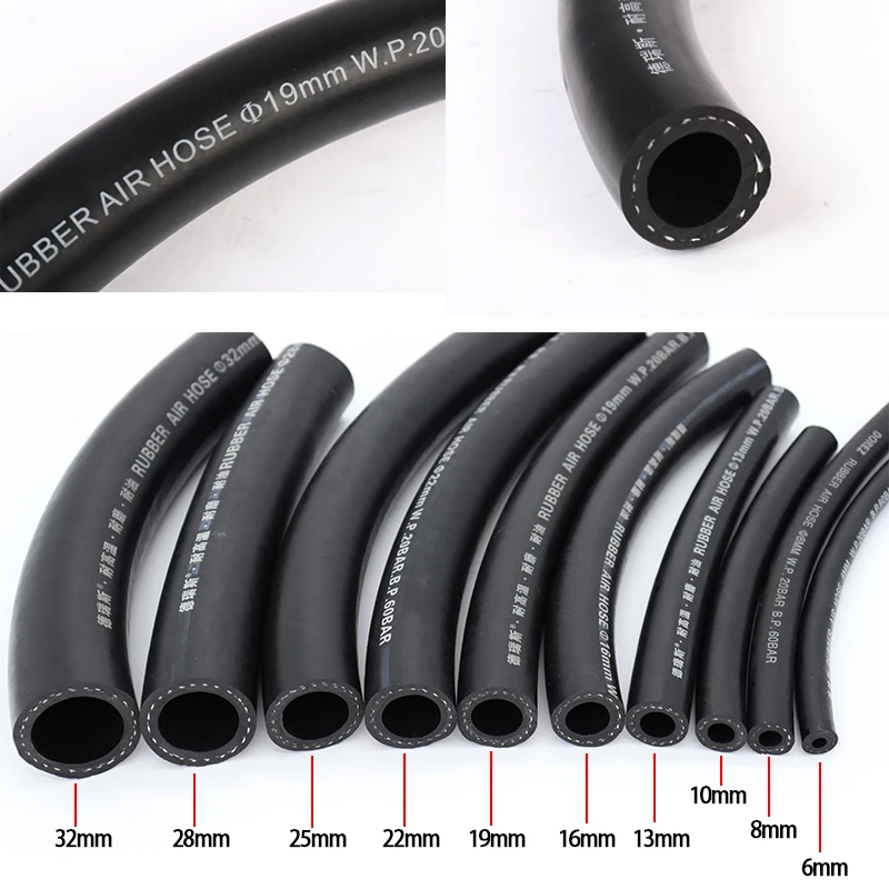 1m/Lot I.D 6-32mm Black High Pressure Rubber Hose Automobile Cylinder Vacuum Explosion-proof Hose Corrosion Resistant Oil Tube
