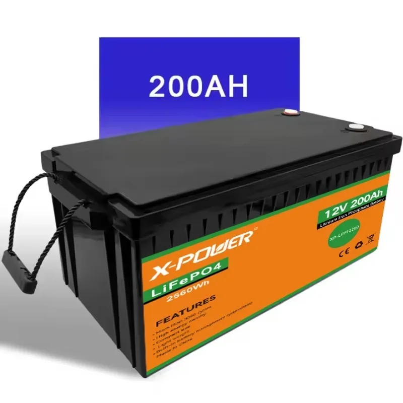 

X-Power 12V LiFePO4 BMS Battery 200Ah 5-Year Lifespan Energy Storage Solution For RV Marine Backup Power US EU Lithium Ion Packs
