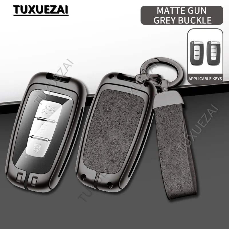 Zinc alloy+leather Car Key Case Cover For KIA D 3/4 buttons key case RIO 3 K3 K4 K5 Sportege Picanto Optima Forte Stinger