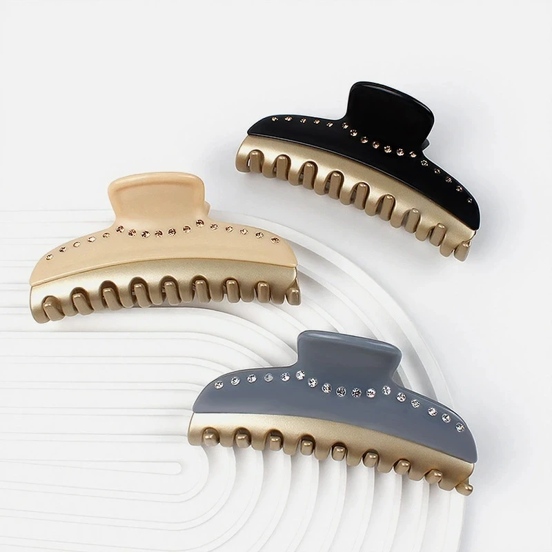 

2026 блестящая заколка для волос ручной работы со стразами, коготь для женщин, французские стили, роскошный ацетатный аксессуар для волос, украшение, ювелирные изделия