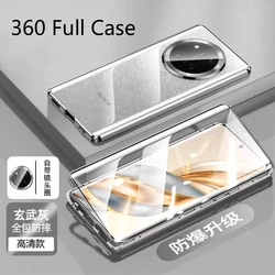 360 Full Case For Honor X9C 5G Magic 7 Lite Double Sided Magnetic Adsorption Metal Tempering Glass Cover For Honor X9 C X60Pro