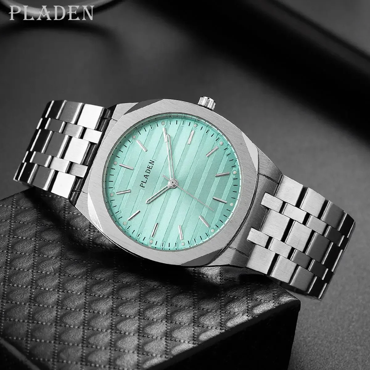 Free Dropshipping Luxury Watch Men Ice Blue Dial Japan Quartz Wristwatch Man Waterproof Stainless Steel Mens Watches Male Clock