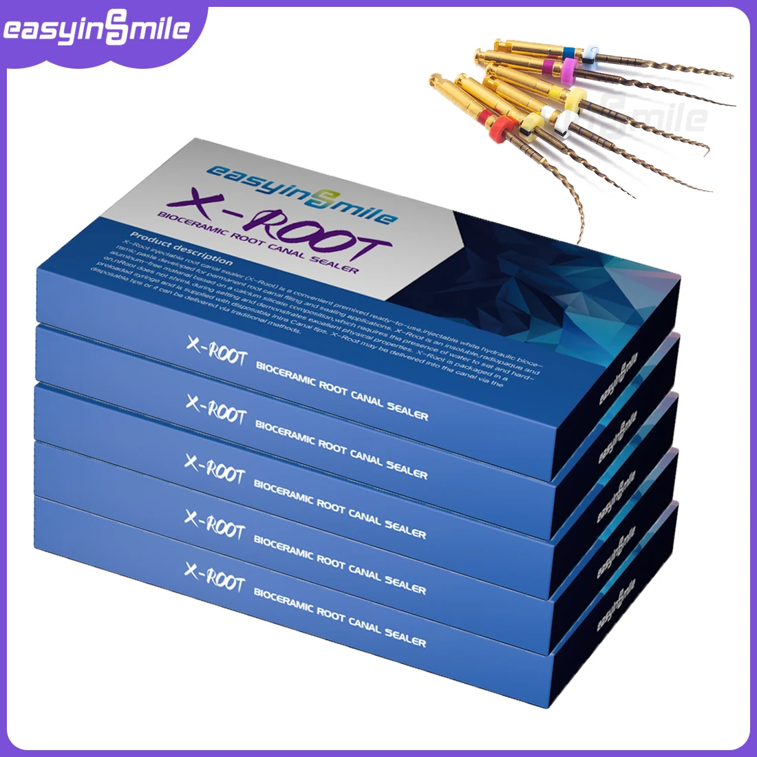 

1/5Kit Easyinsmile Dental Endo X-Root Bioceramic sealer Endodonica root canal Composite Filling materials or x-pro gold file