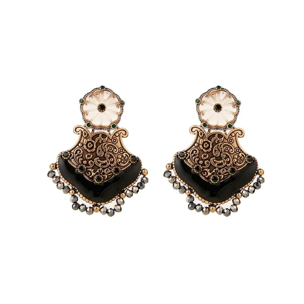 

new model Vintage - Style Filigree & Gem - Inlaid Drop Earrings 2025 Ethnic - Art Party Jewelry Free shipping
