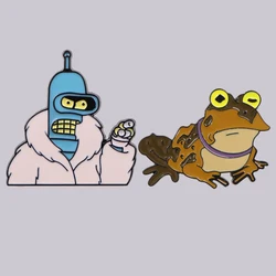Cartoon Robot Enamel Pin Cute Toad Brooches for Women Lapel Pins Badges on Backpack Clothing Accessories Fashion Jewelry Gift
