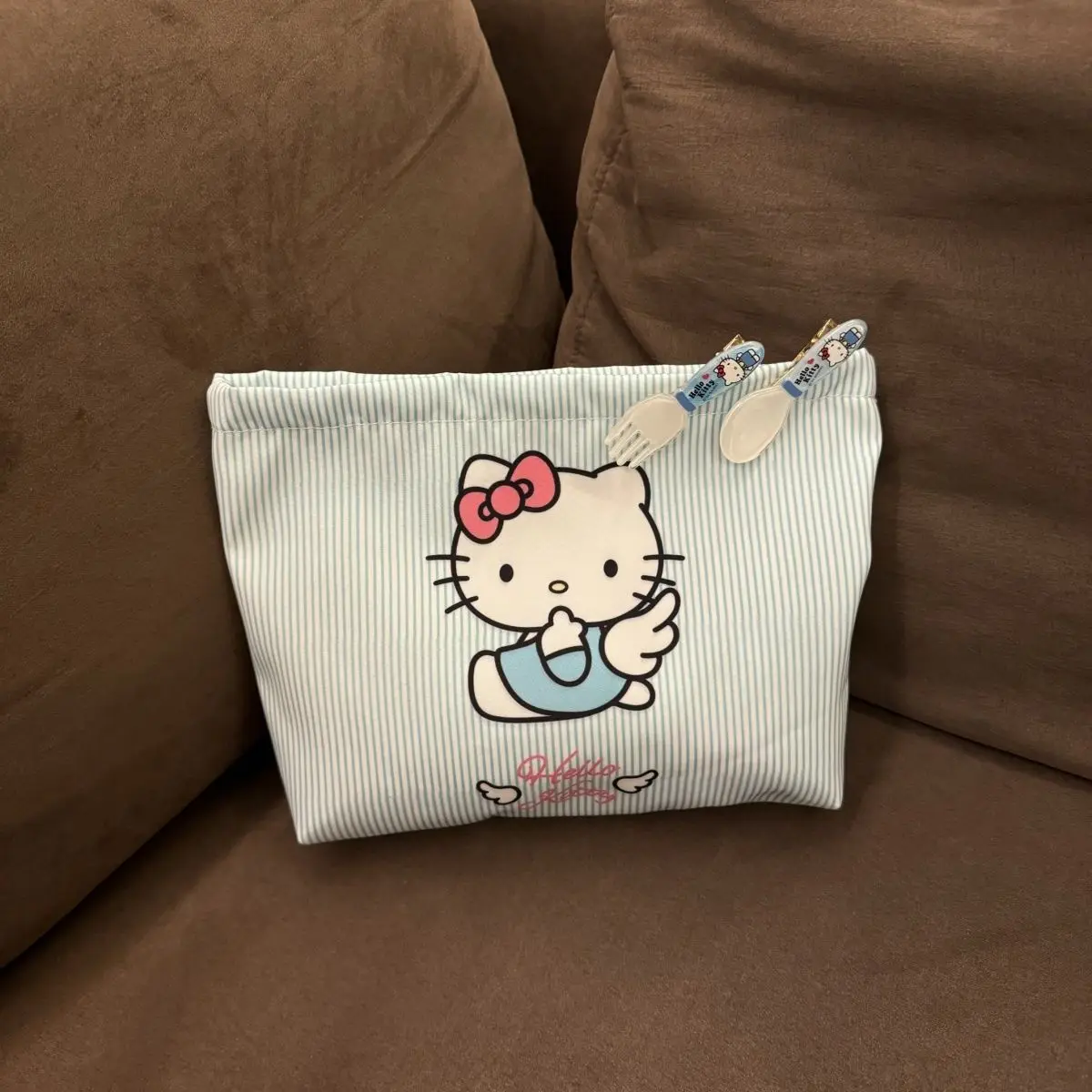 Sanrio Makeup Bag New Cartoon Cute Hello Kitty Large Capacity Cosmetic Bag Travel Portable Sundries Storage Bag Girly Heart Gift