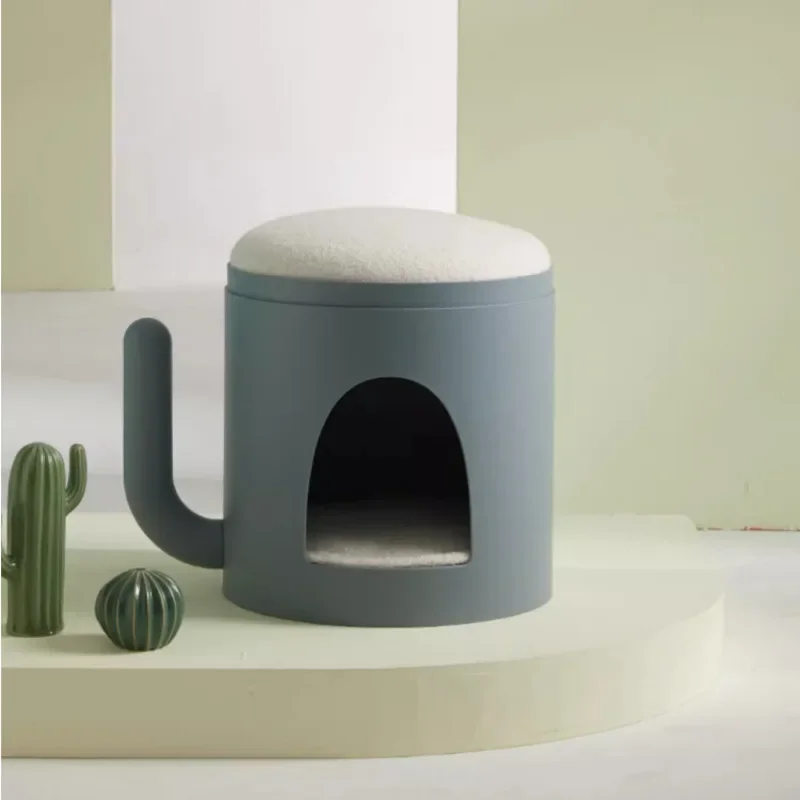 Multifunctional Cat's House Sofa Side Table Cactus Shaped Kitten Villa Overlay Combination Bedside Cabinet Pet Furniture