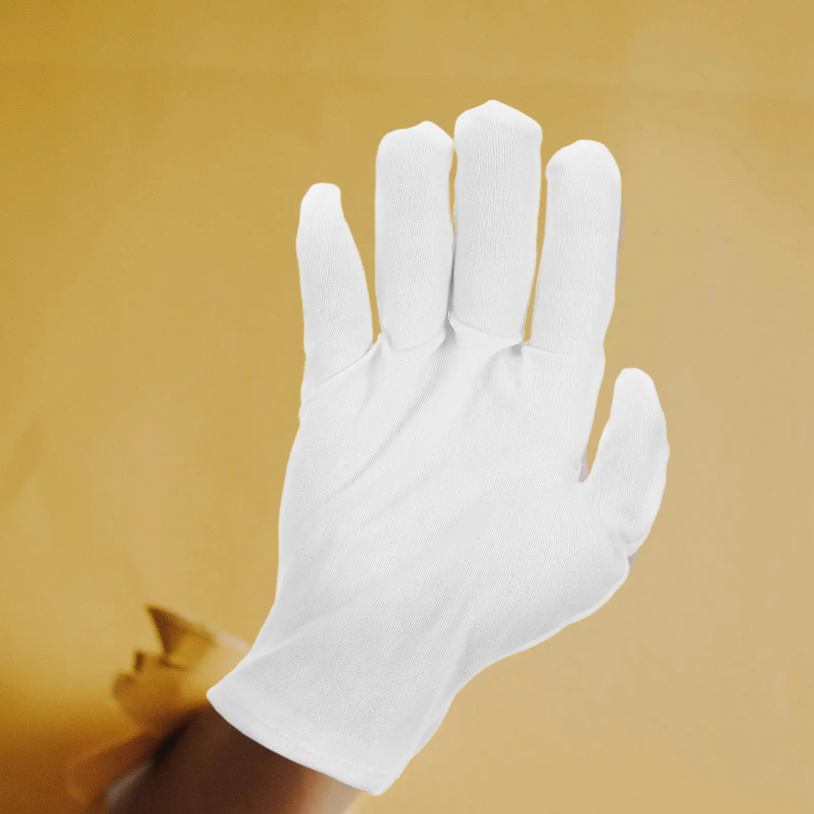 

10Pairs White Protective Jewelry Gloves Polyester Breathable Dustproof for Watch Handling Comfortable Fit Formal Store