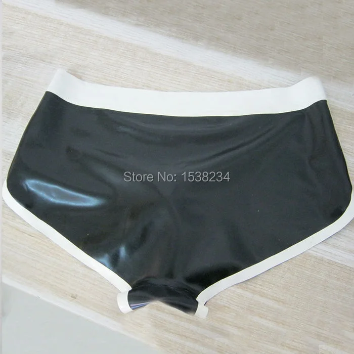 Latex Briefs Rubber Underwear  Men's  Lingerie with White Trim Masquerade ball