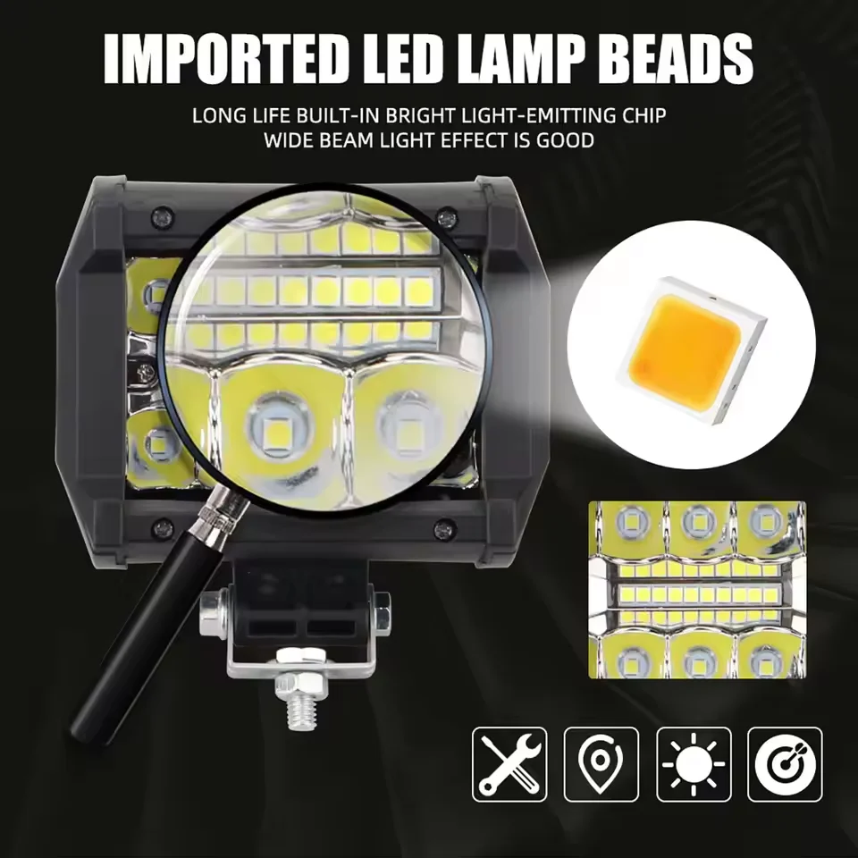 كارولين 1-2 قطعة LED قطاع أضواء كاشفة للطرق الوعرة مزيج LED قطاع ضوء العمل 6000K ضوء القيادة الأبيض