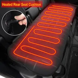 Car 2nd Row Heated Rear Seat Cover Cushion 12V 24V Universal Heater Warmer Cold Winter Pad Black Protector Accessories