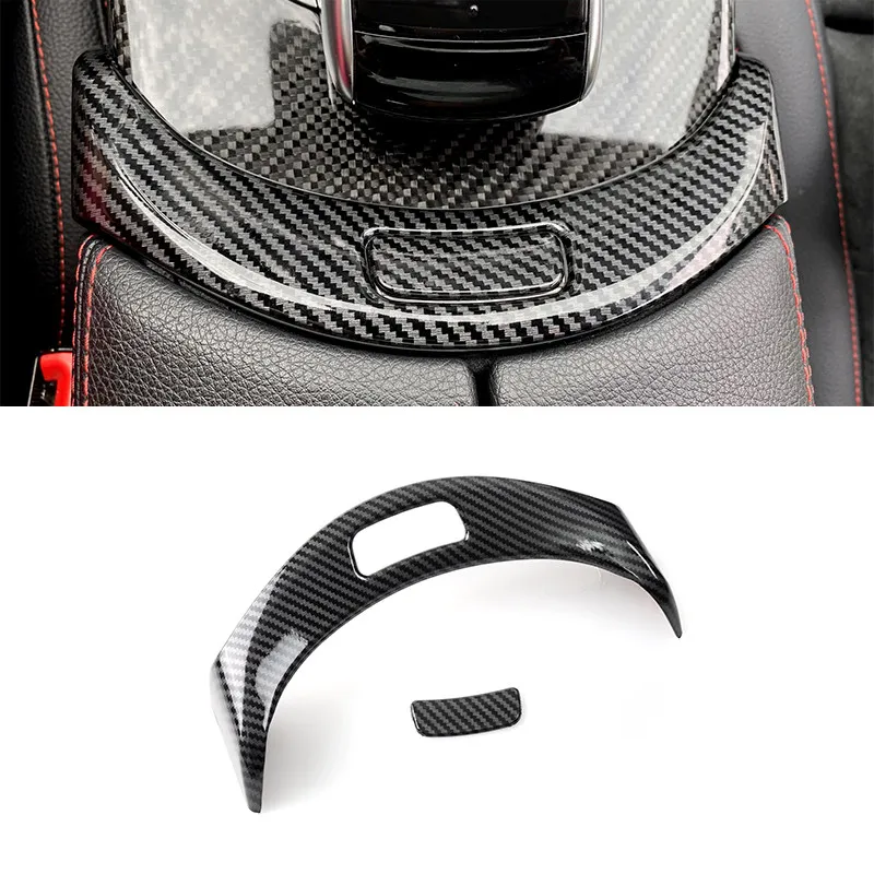 For Mercedes Benz C GLC Class W205 X253 C180L GLC300L Car Styling  Carbon Texture Center Armrest Box Control Button Cover Trim