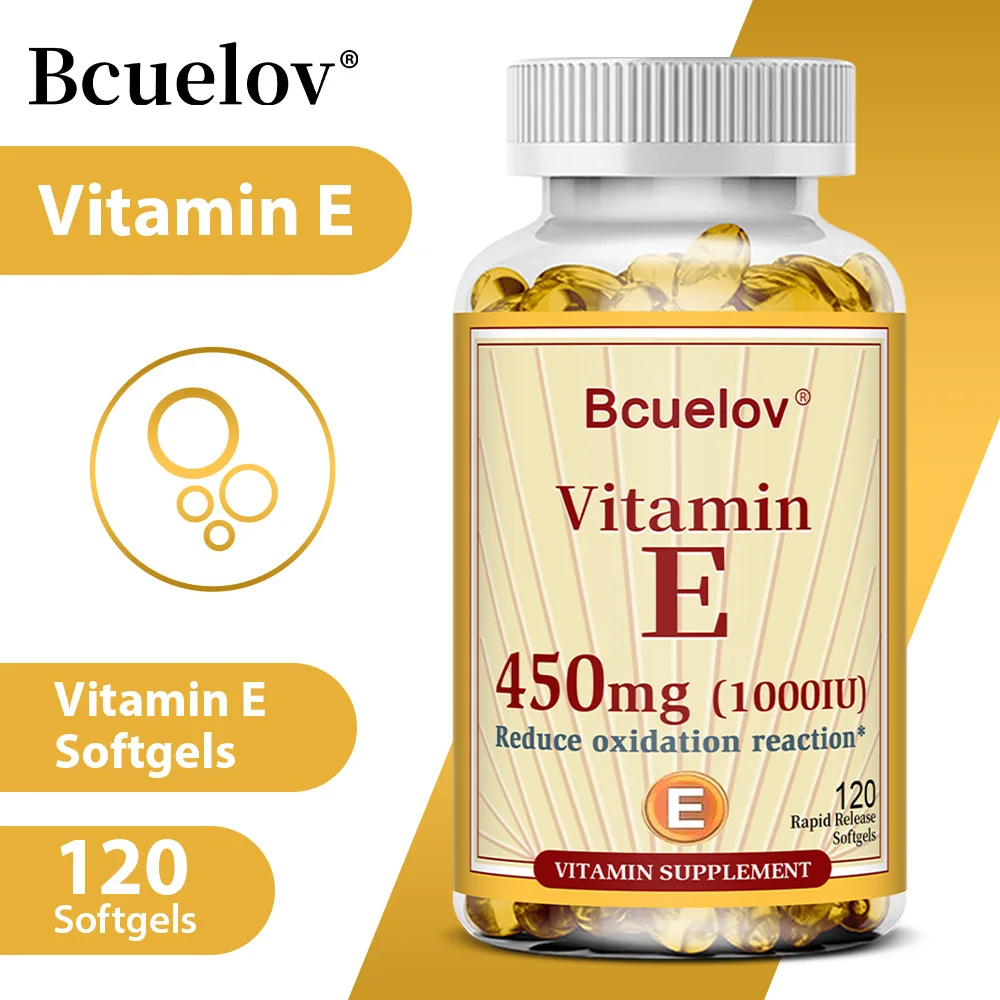 Vitamin E 1000 IU Anti-Aging Skin Supplement - Repair Skin Enhance Immunity, Antioxidant Improve Skin Quality