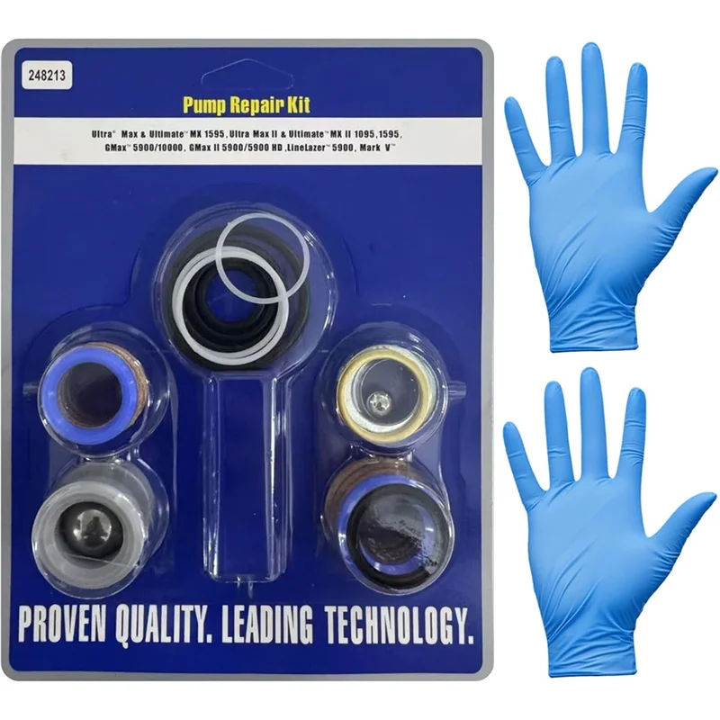 

AB41-подходит для 1095 и 1595, GMAX 5900, Gmax II 5900/10000, Linelazer 5900, Mark 248213 Ремкомплект насоса включает одноразовые перчатки.