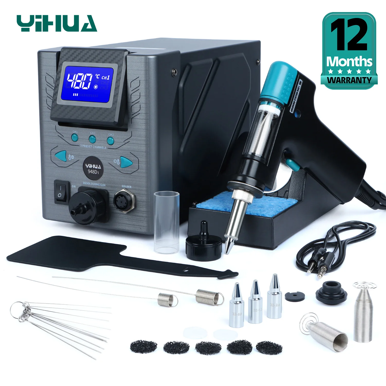 Desoldering Station 110W Electric Soldering Tin Suction Sucker Gun THT PTH Remover PCB Welding Tool YIHUA 948D-I