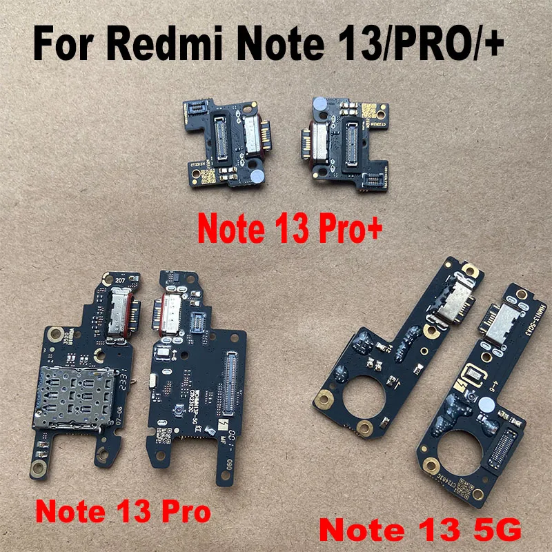 

USB зарядная плата док-порт соединитель гибкий кабель для Xiaomi Redmi Note 13 Pro + Plus 4G 5G запасные части для замены