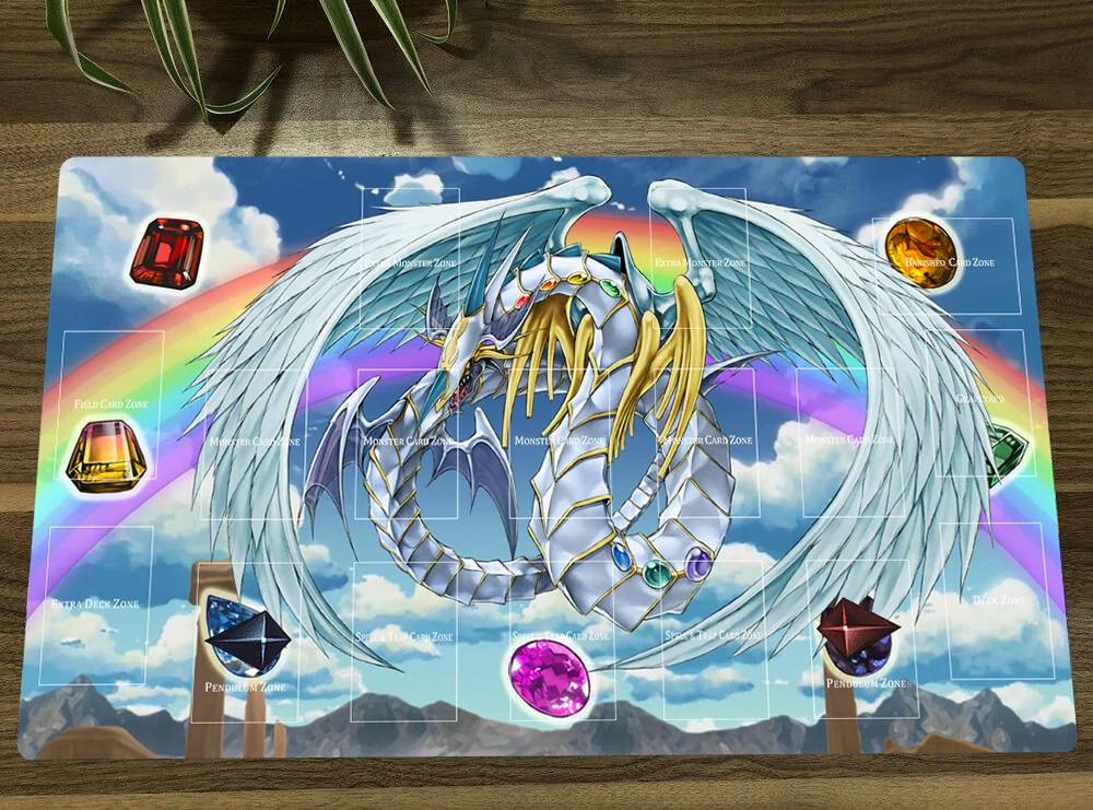 

YuGiOh Rainbow Dragon TCG CCG Playmat Trading Card Game Mat Table Desk Gaming Play Mat Mousepad Mouse Pad 60x35cm