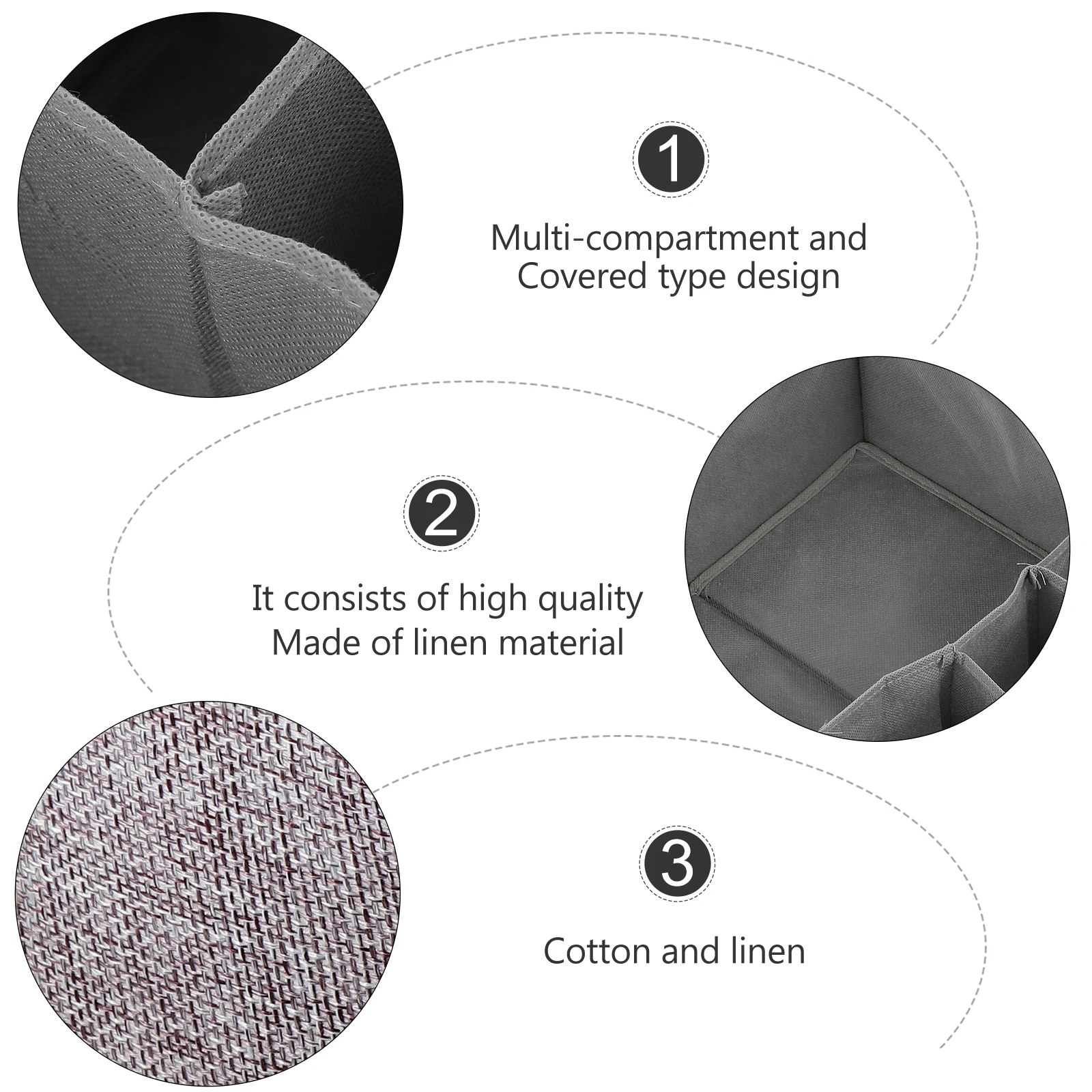 

1pc 13 Grids Bra Storage Container Cotton Linen Underwear Organizer Box Drawer Type Closet Divider Socks Scarves