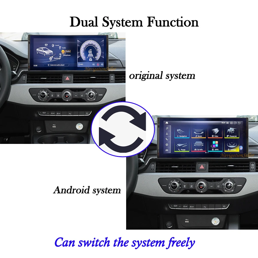 

VIGOHI Android Wireless CarPlay Retrofit For Audi A5 A4 B9 Touch Screen Upgrade Android Auto Head Unit Stereo Radio Replacement