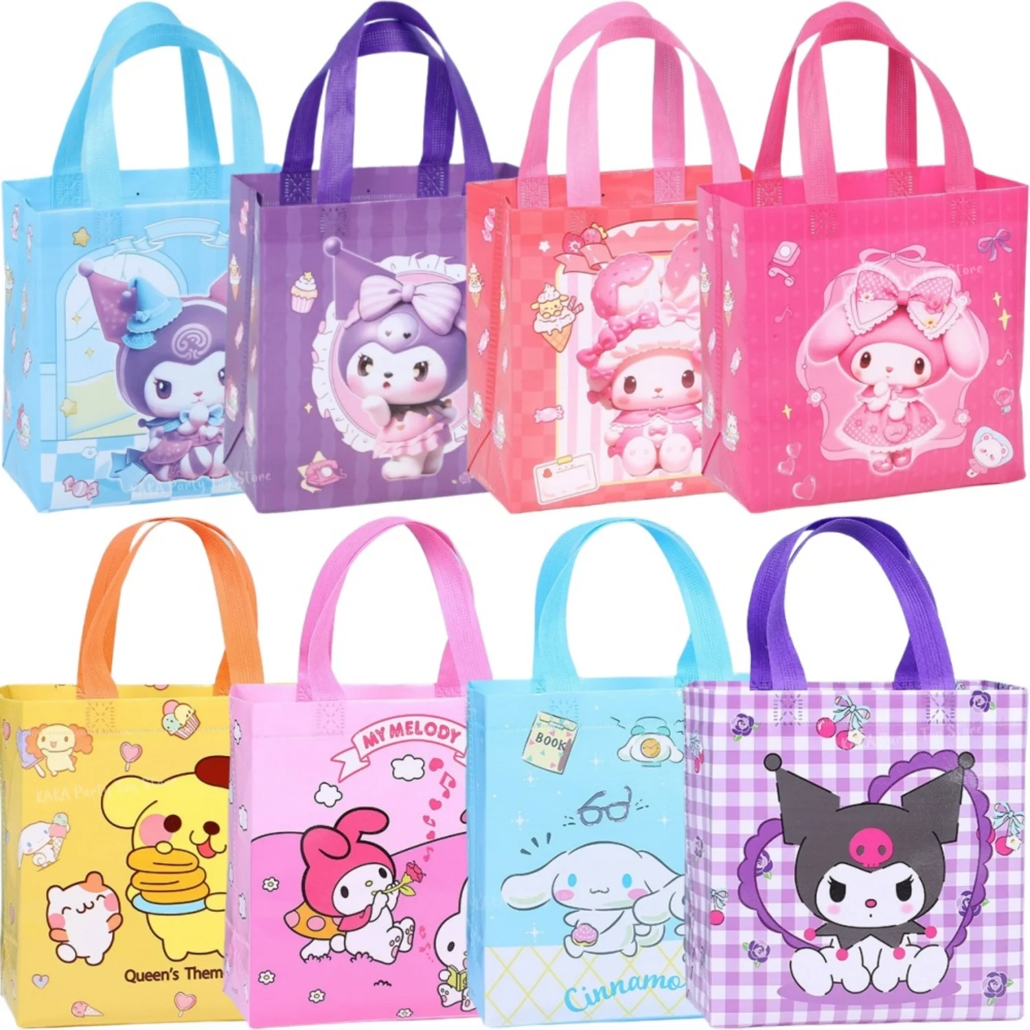 

10/20/30Pcs Kawaii Cartoon Printed Non Woven Fabric Handbags Storage Bag For Kids Baby Shower Birthday Party Decor Gift Packing