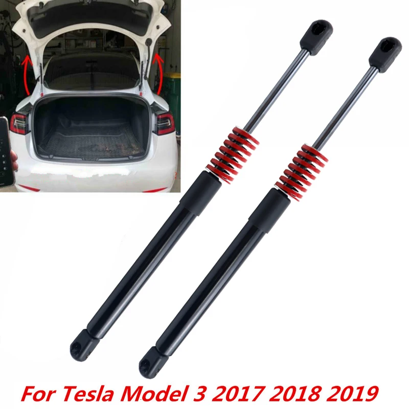 

2pcs Rear Car Trunk Tail Gate Tailgate Boot Gas Spring Shock Lift Struts Support Black For Tesla Model 3 2017 2018 2019 2020