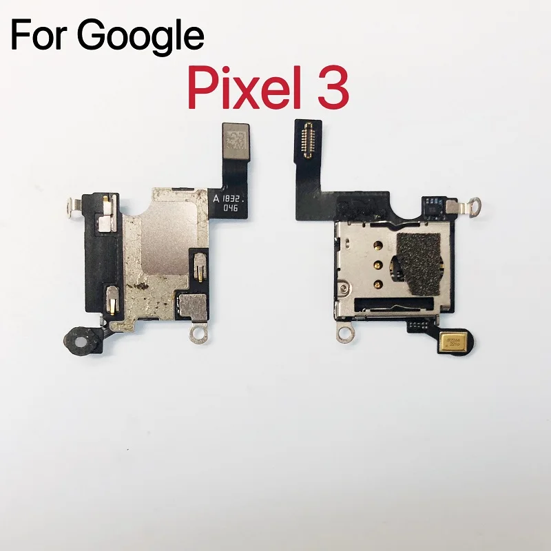 

SIM Reader Sim Card Holder Socket With Mic Micphone Flex Cable For Google Pixel 3 Pixel3 Repair Part