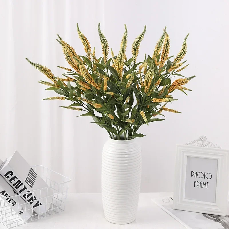 3 pçs simulação salvia grama ramo plantas de plástico flores falsas shopping decoração artificial sálvia verde planta flor azul