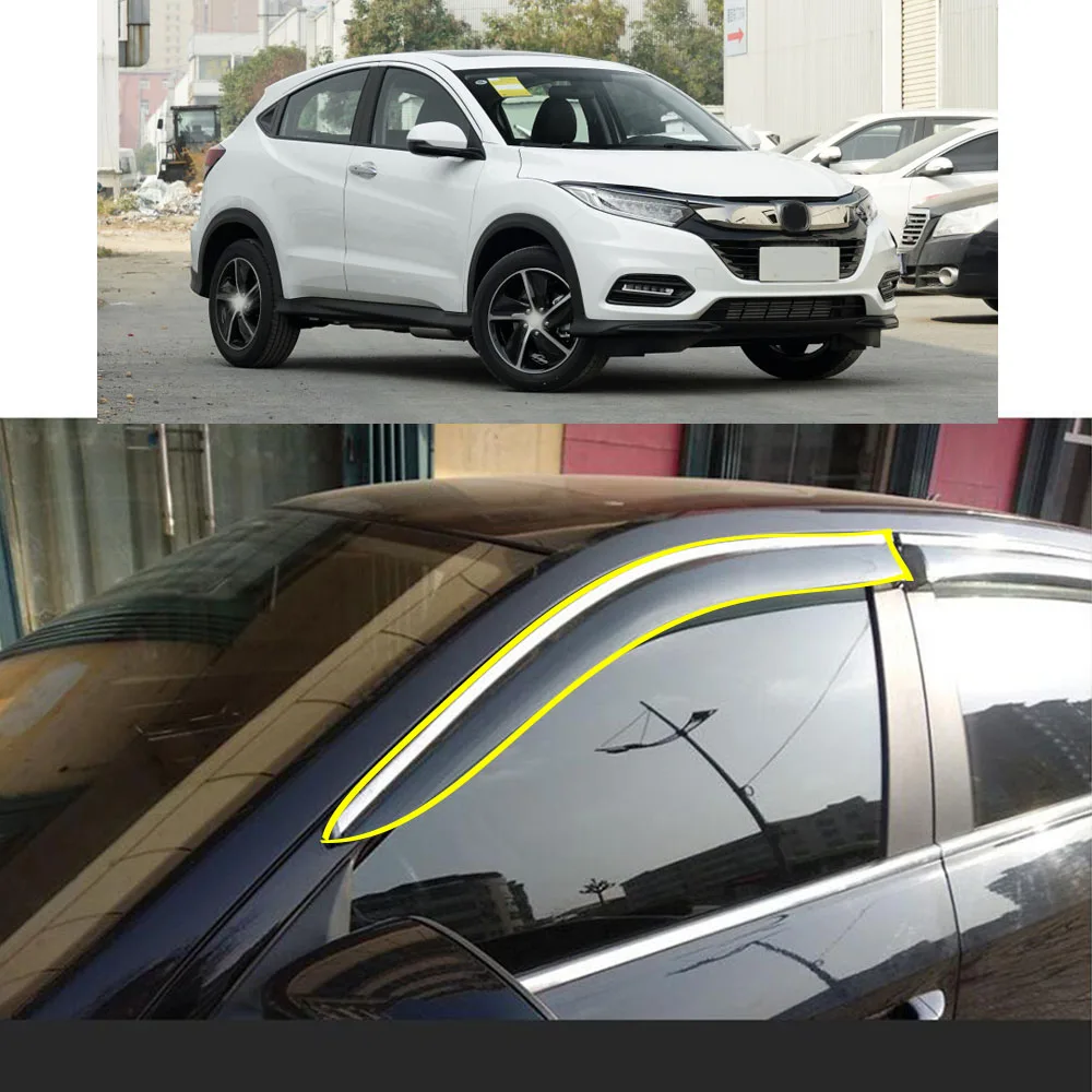 

Sticker Window Glass Wind Visor Rain/Sun Guard Vent For Honda EV1 XRV HRV HR-V Vezel 2014-2015 2016 2017 2018 2019 2020 2021