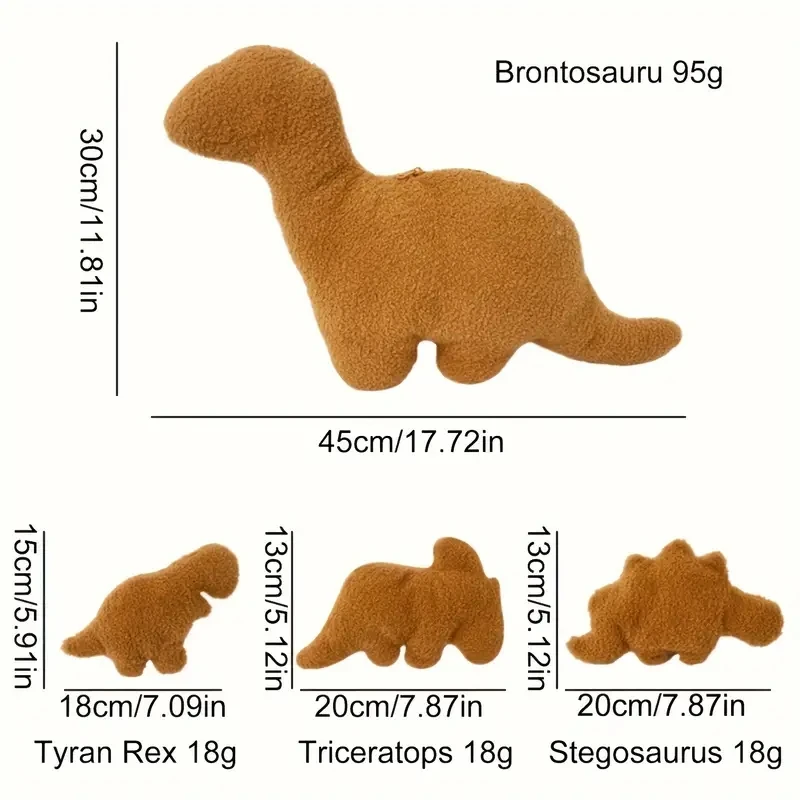 4pcs Dino Chicken Nugget Plush Toys Soft Dinosaur Plush Pillow Cartoon Dinosaur Plush Stuffed Animal Plush for Kids Baby Gift