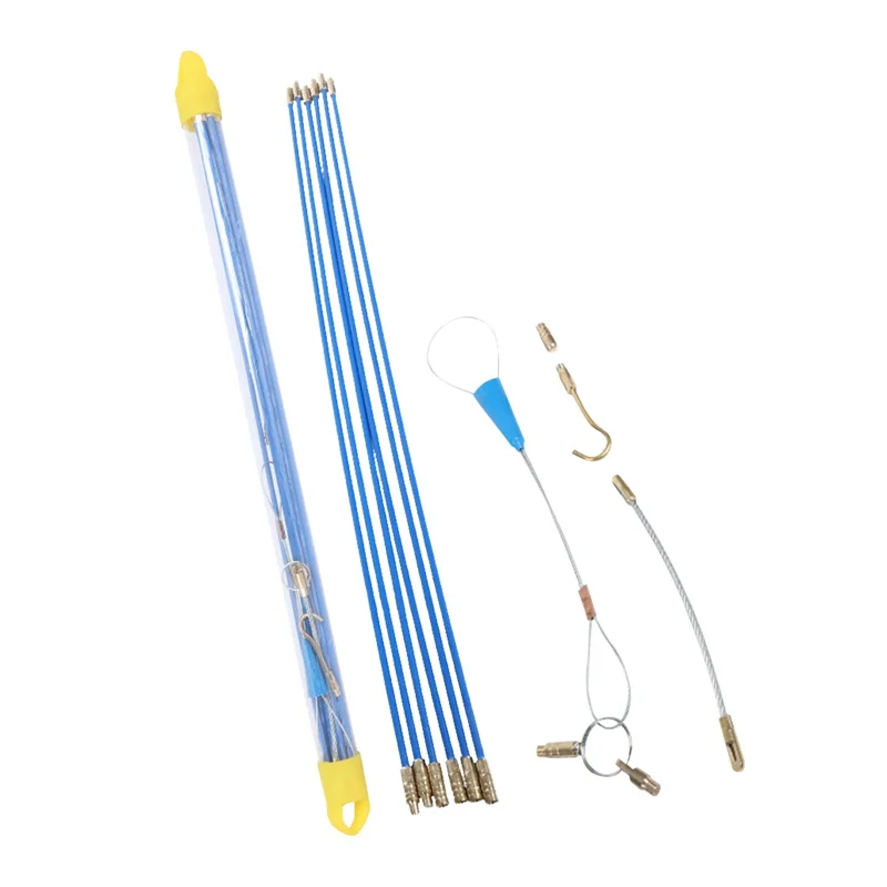 10Pcs 45CM/33CM Fiberglass Wire Cable Push Puller Running Rods Fish Pulling Kit Wall Electrical Wires With Hook Rods Tool