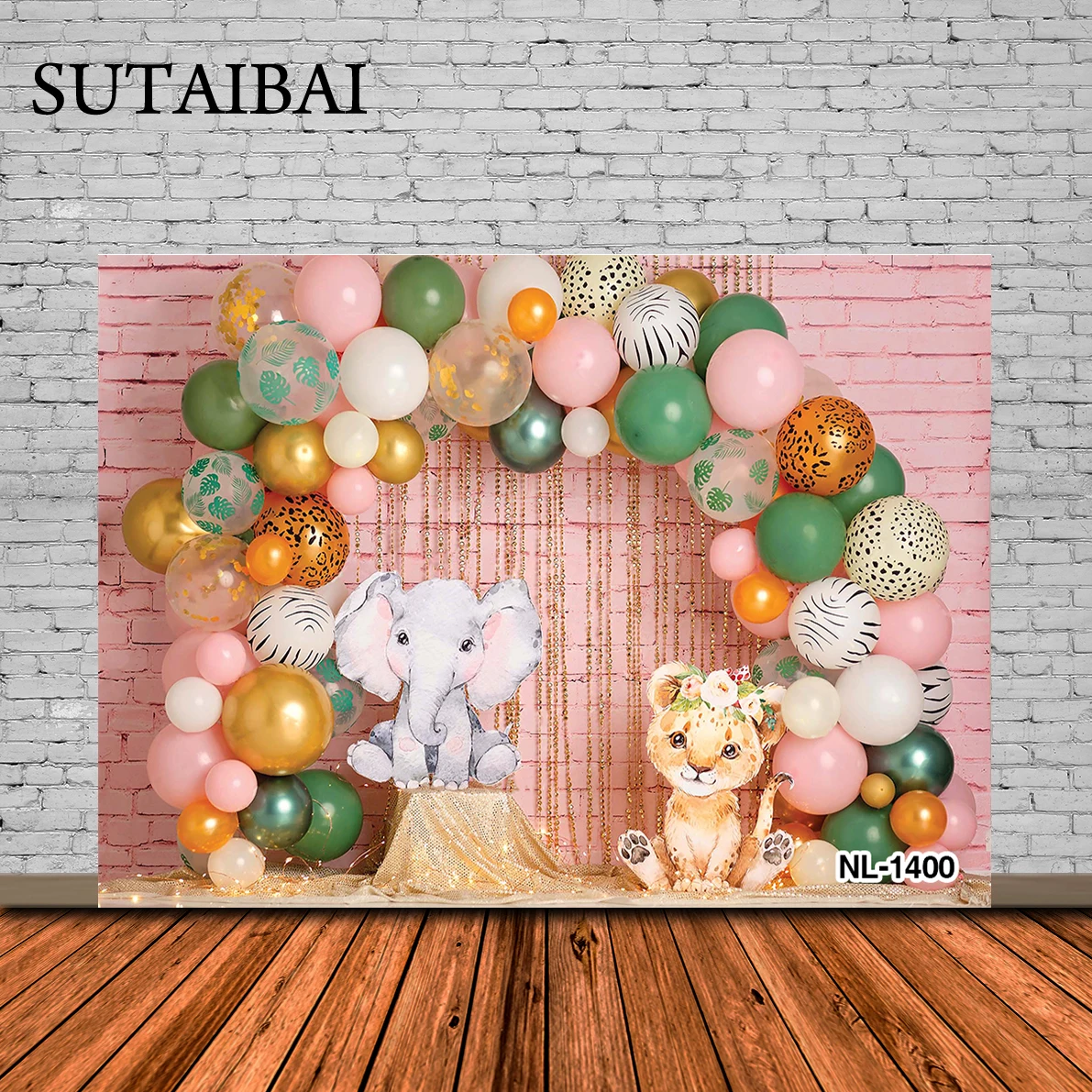 

Safari 1st Birthday Backdrop Jungle Tropical Forest Wild One Animal Party Photography Newborn Baby Shower Photo Background Props