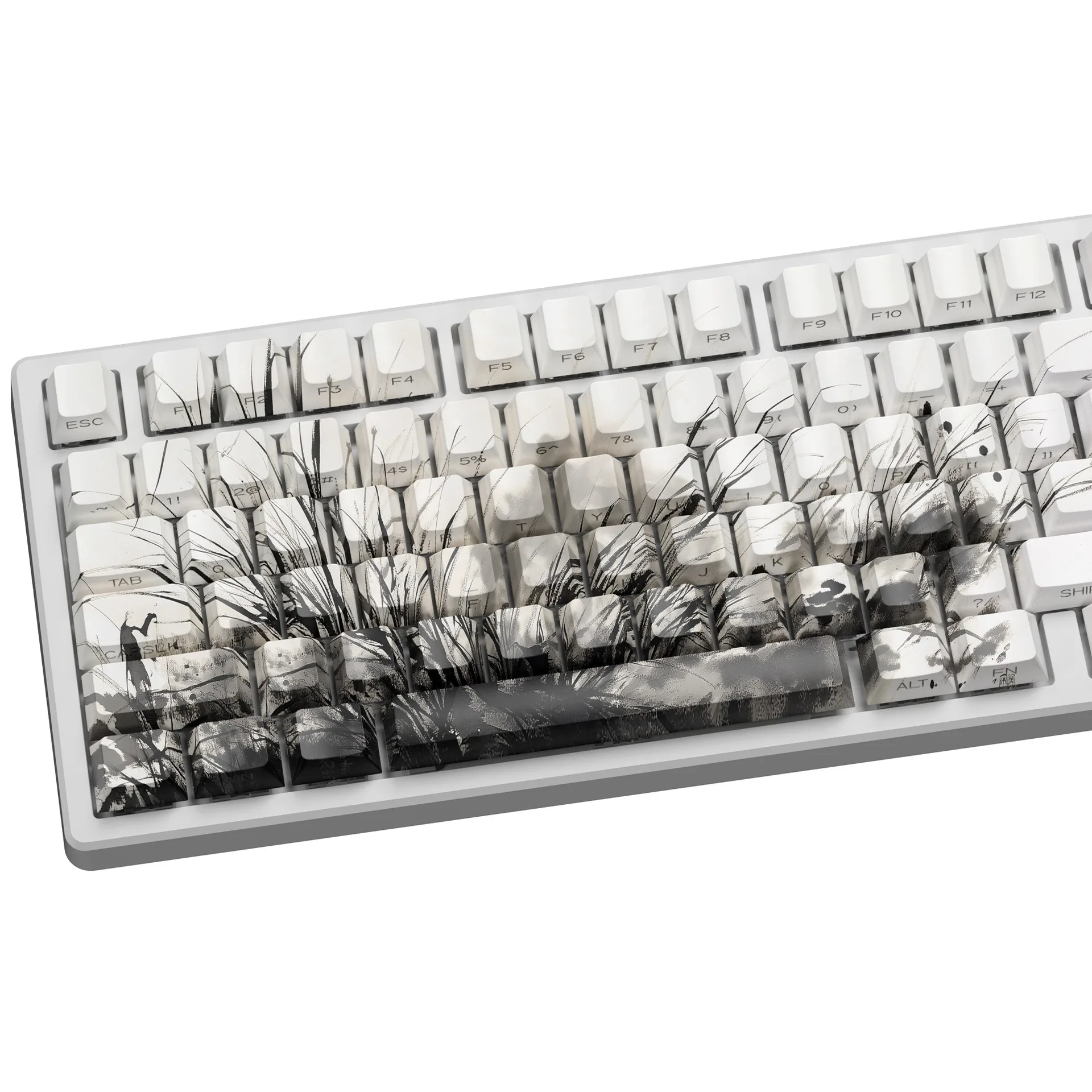 تألق من خلال زهر البرقوق شخصية يابانية الكرز الشخصي PBT Keycap صبغ الفرعية للاعبين لوحة المفاتيح الميكانيكية 127 مفتاح غطاء