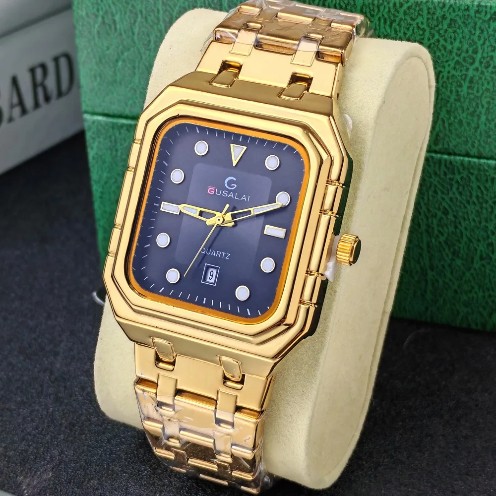 

Роскошные часы для женщин и мужчин, модные квадратные кварцевые часы со стальным ремешком, элегантные водонепроницаемые женские наручные часы с датой, Reloj