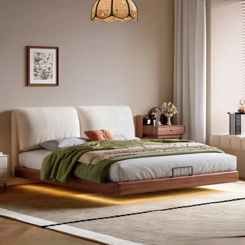 For Platform Frame Massage Bed Floating Wooden Space Saving Massage Bed Queen Double Simple Safe Cama Solteiro Unique Furniture