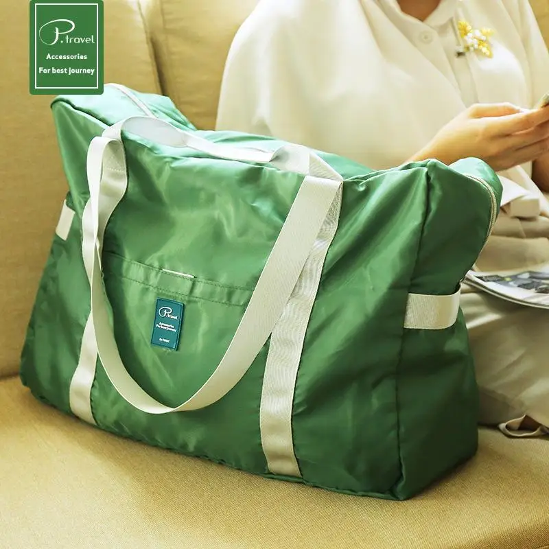 foldable-large-capacity-travel-bag-women's-handbag-carry-on-bag-luggage-bag-for-travel-polyester-material-no-pull-rod