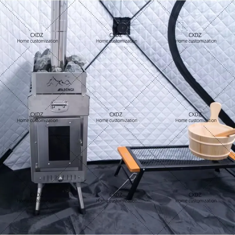 XX Outdoor Camping Portable Folding Stainless Steel Heater & Indoor Wood/Charcoal Stove Multi-Use BBQ Grills