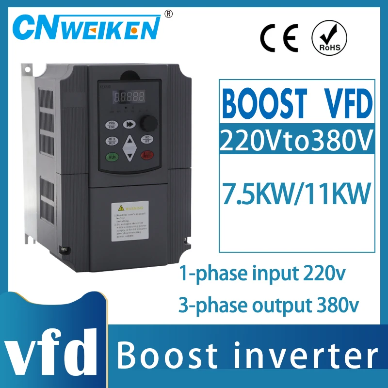 Imagem -06 - Inversor Vfd para Motor do Eixo Máquina Cnc 0.75kw11kw ac 220v 380v 3hp Unidade de Freqüência Variável Entrada Phase Saída Phase