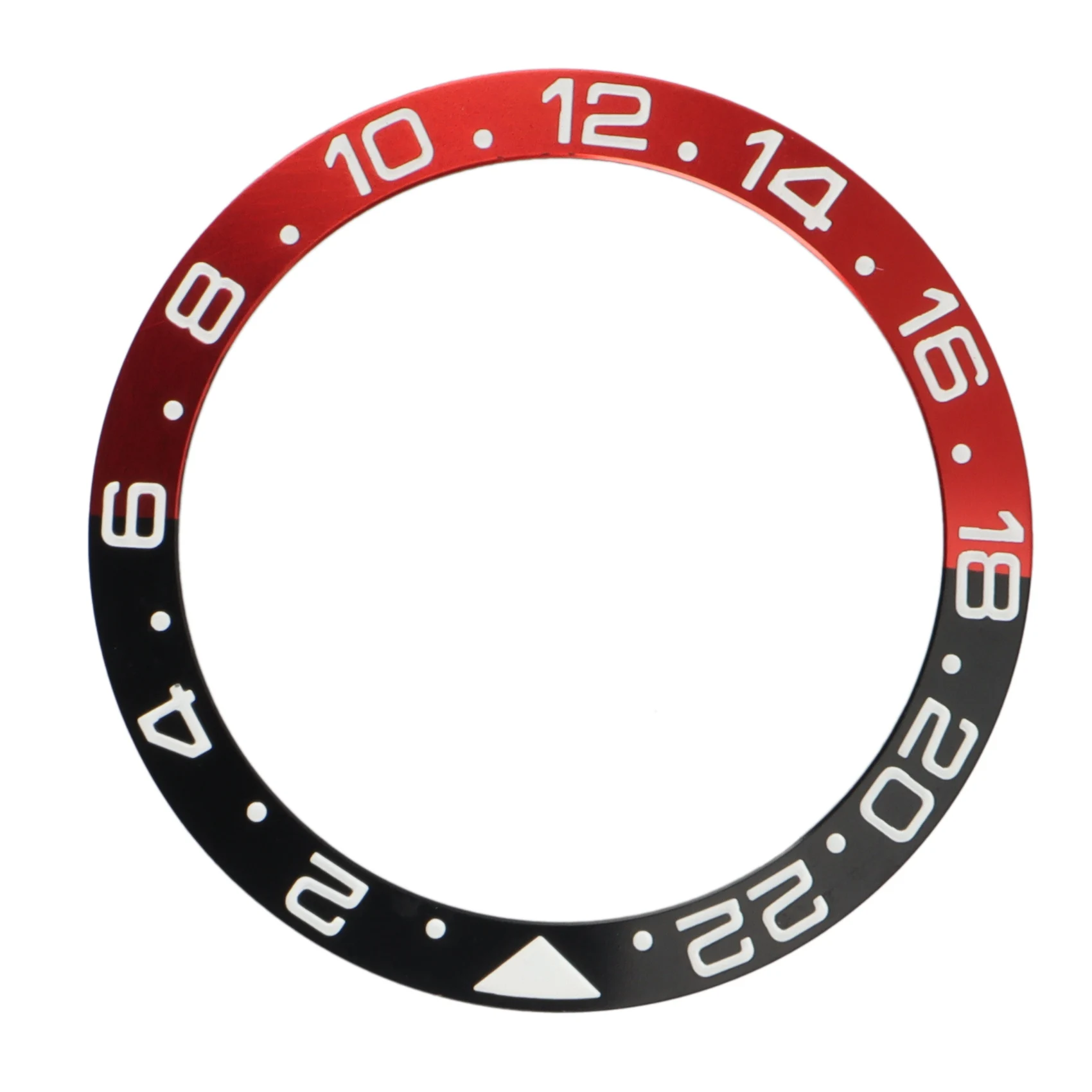 Aluminum Digital Watch Case Outer Ring Diameter 38mm Inner Ring 30.8mm for Water Ghost and GMT (Black+Red)